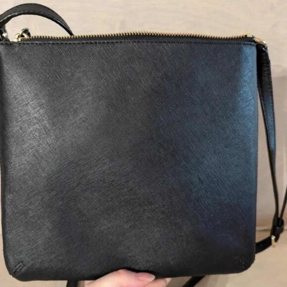 Kate Spade‎ Slender Crossbody Purse Prospect Place Rima Cow Leather Black & Gold